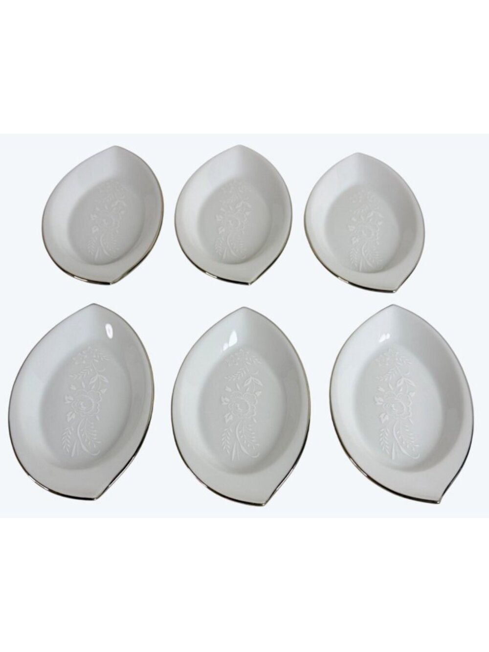 6 Noritake China Reina 6450Q Ash Trays Butter Pats Tea Bag Holders Japan
